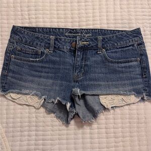 American Eagle Outfitters Women's Distressed Blue Jean Shorts